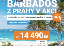 Levné zpáteční  letenky na Barbados z Prahy za 14490 Kč